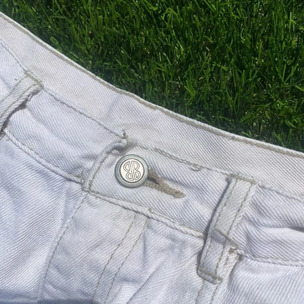 90s Vintage Bill Blass White Straight Leg Denim Mom Jeans 10 Womens 26 27 28